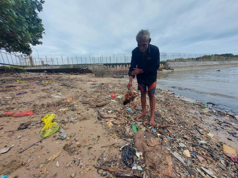 Jeroan Hewan Bekas Kurban Kotori Pantai di Balikpapan
