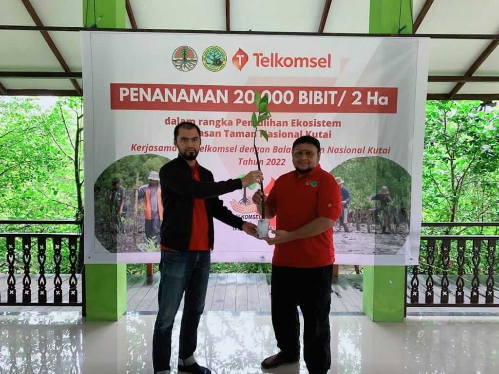 Dukung Kelestarian Ekosistem Balai Taman Nasional Kutai, Telkomsel Tanam 20 Ribu Bibit Mangrove Bersama KSDAE